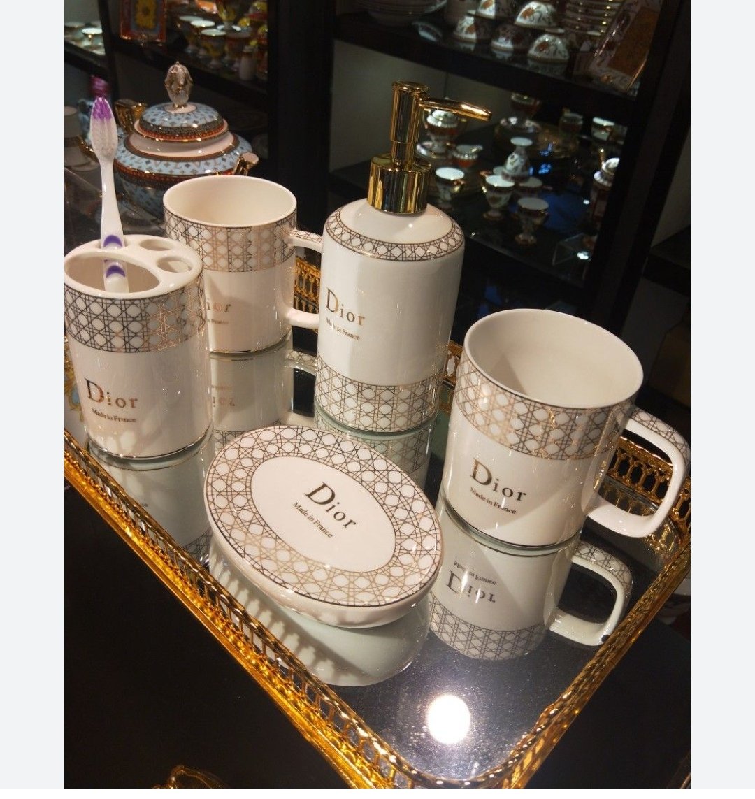 Bathroom set of six pieces - Dior Bathroom Accessories | Aleppo Gift UAE